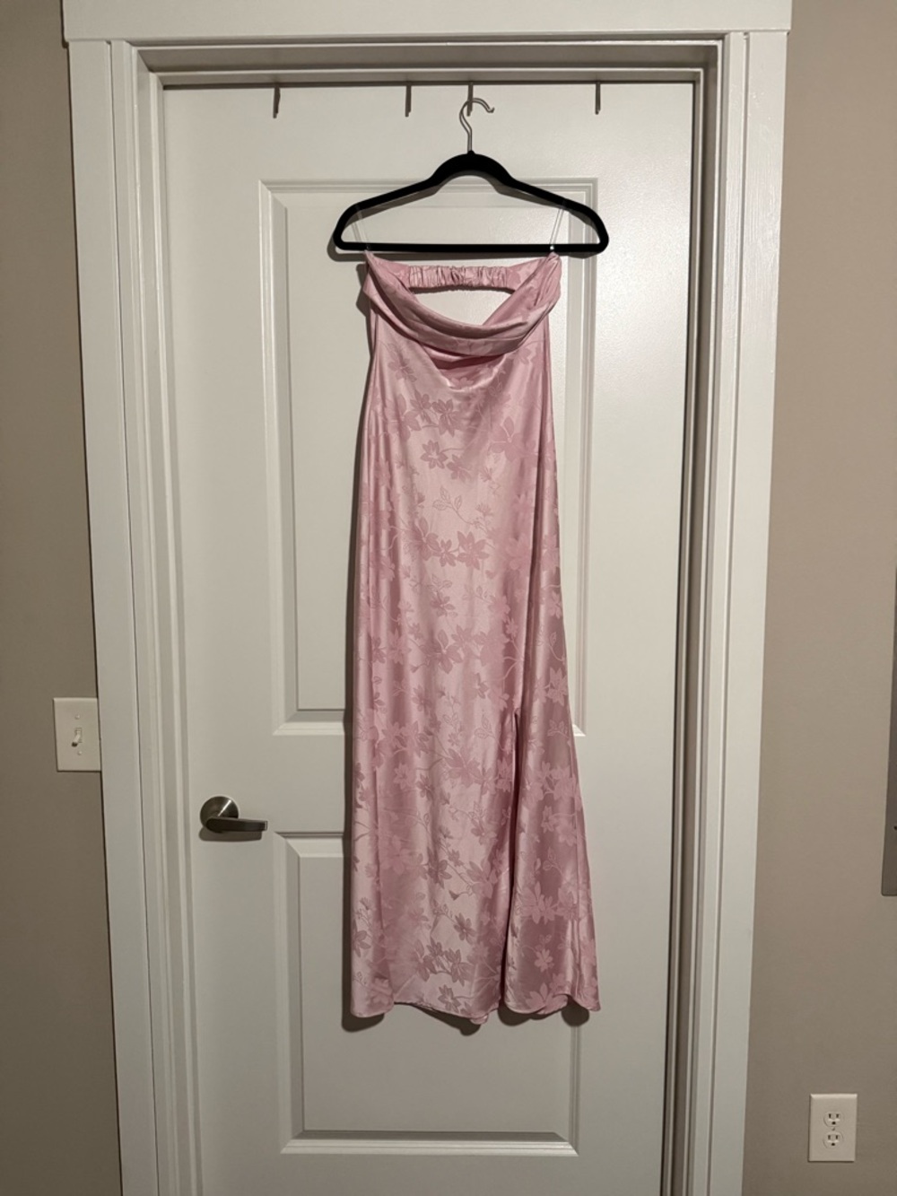 Fashion Nova Blush Pink Floral Satin Slip Dress